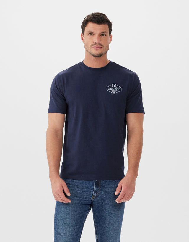 R.M.Williams Gladstone Navy T-Shirt