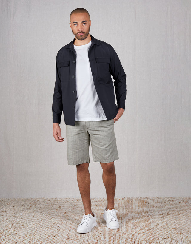 Island Beige & Grey Check Shorts