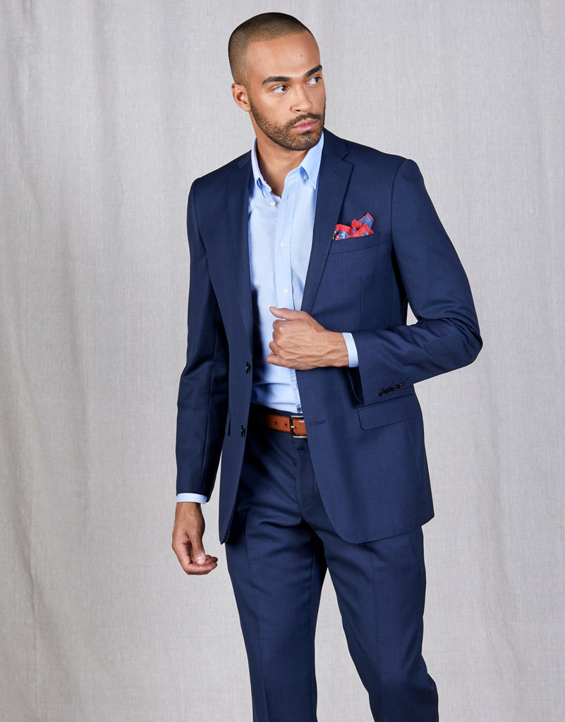 Proto Navy Birdseye Two Piece Suit - Main Image