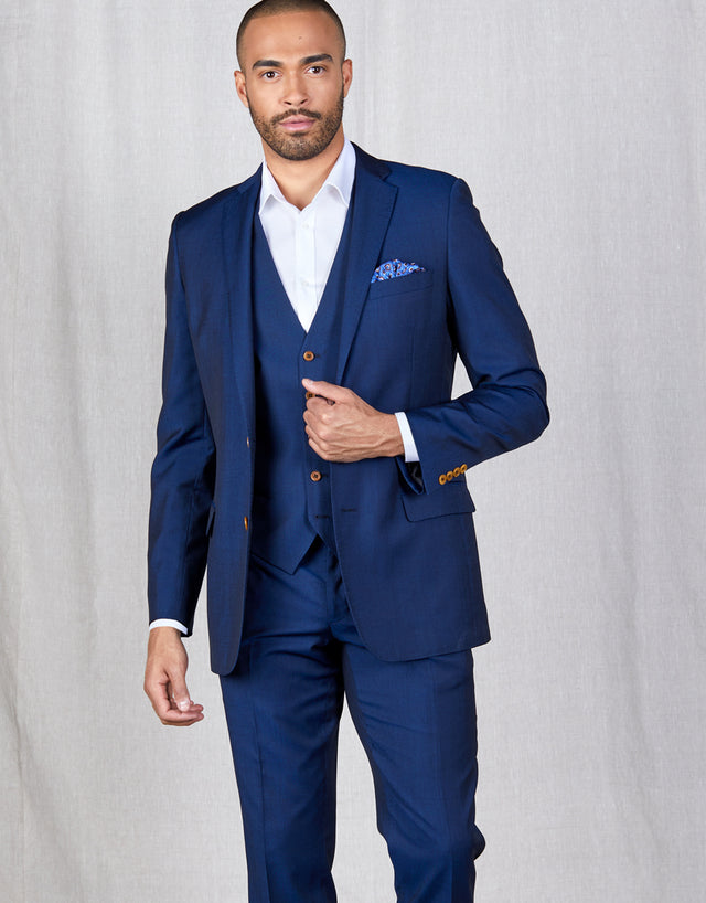 Taylor Blue Contrast Twill Suit Jacket