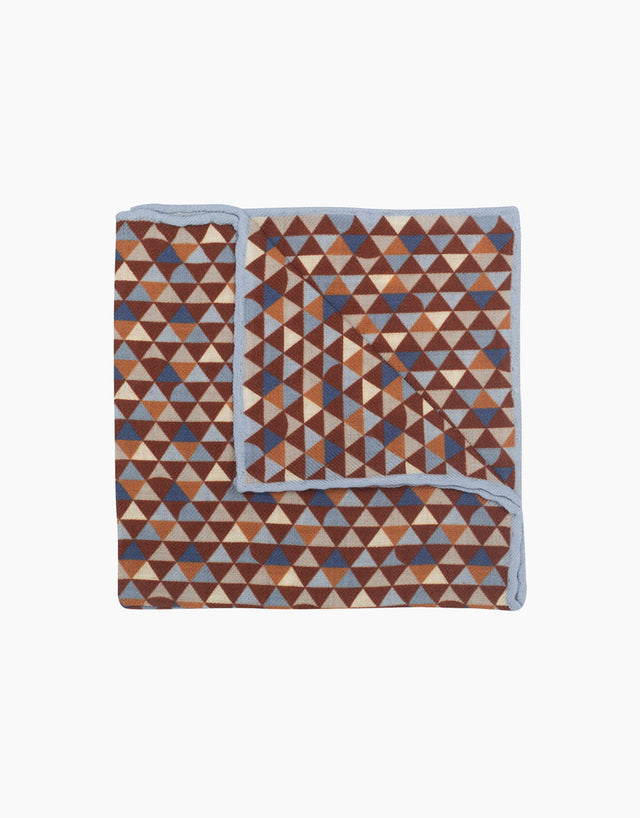 Multicoloured mosaic silk pocket square