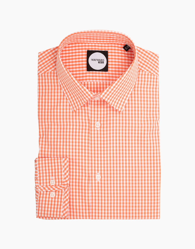 Brooklyn Orange Gingham Shirt