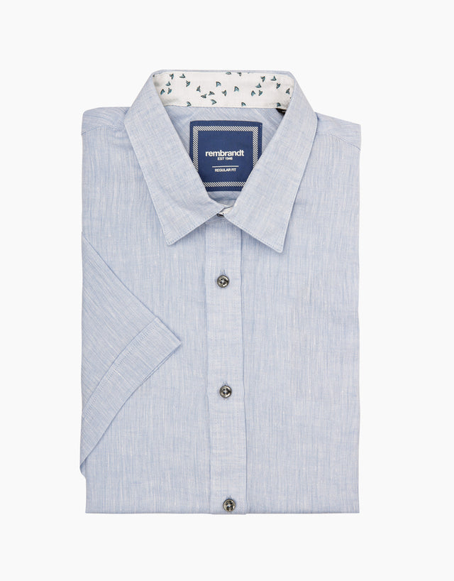 Raglan light blue short sleeve shirt