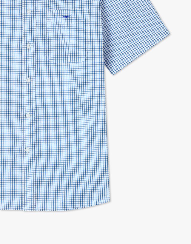 R.M. Williams Hervey White & Blue Short Sleeve Shirt