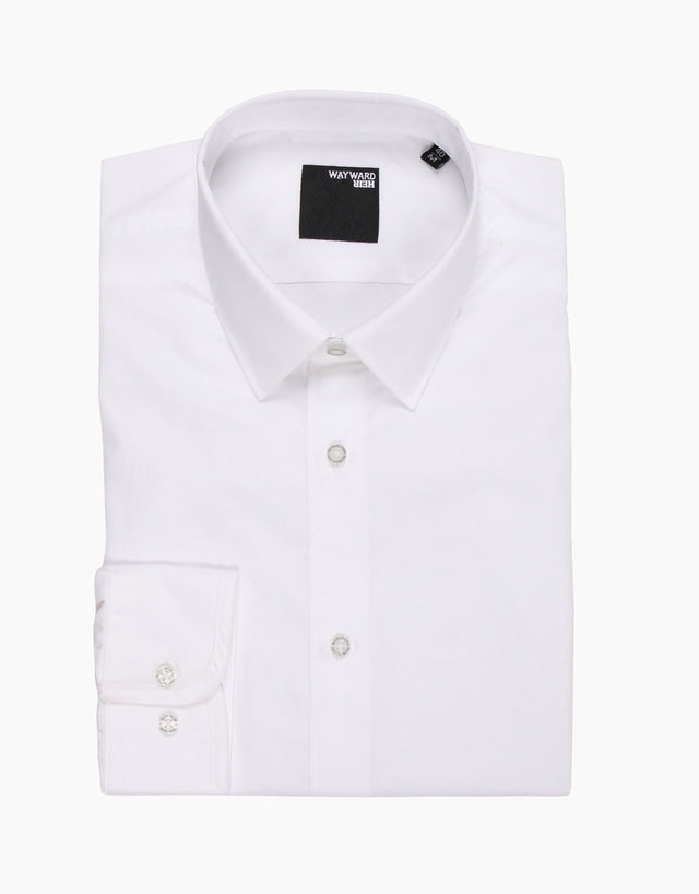 Brooklyn White Poplin Tailored Shirt