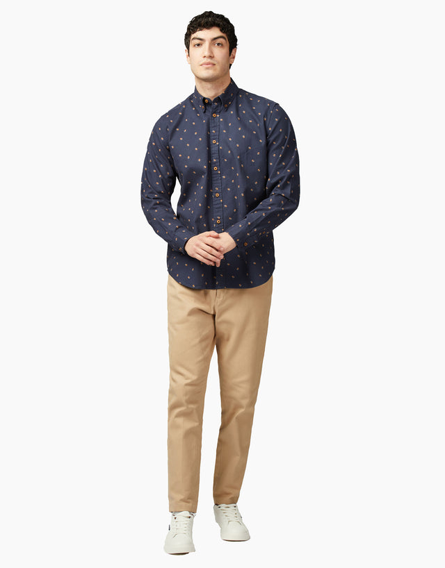 Ben Sherman Scattered Geo Brushed Twill Indigo Shirt