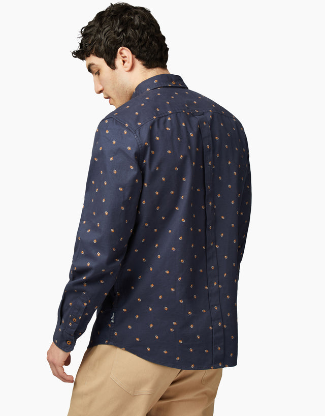 Ben Sherman Scattered Geo Brushed Twill Indigo Shirt