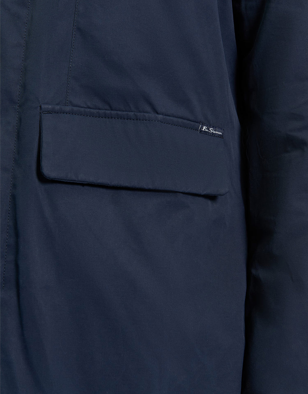 Ben Sherman Waxed Car Coat Dark Navy