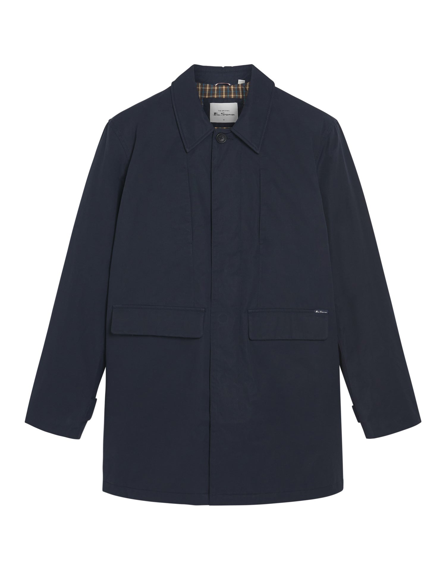 Ben Sherman Waxed Car Coat Dark Navy