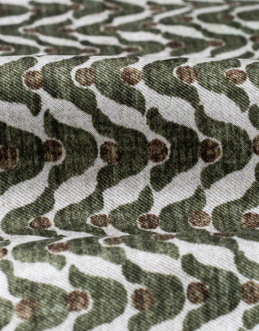 Brown, Cream & Green Geo Italian Silk Pocket Square