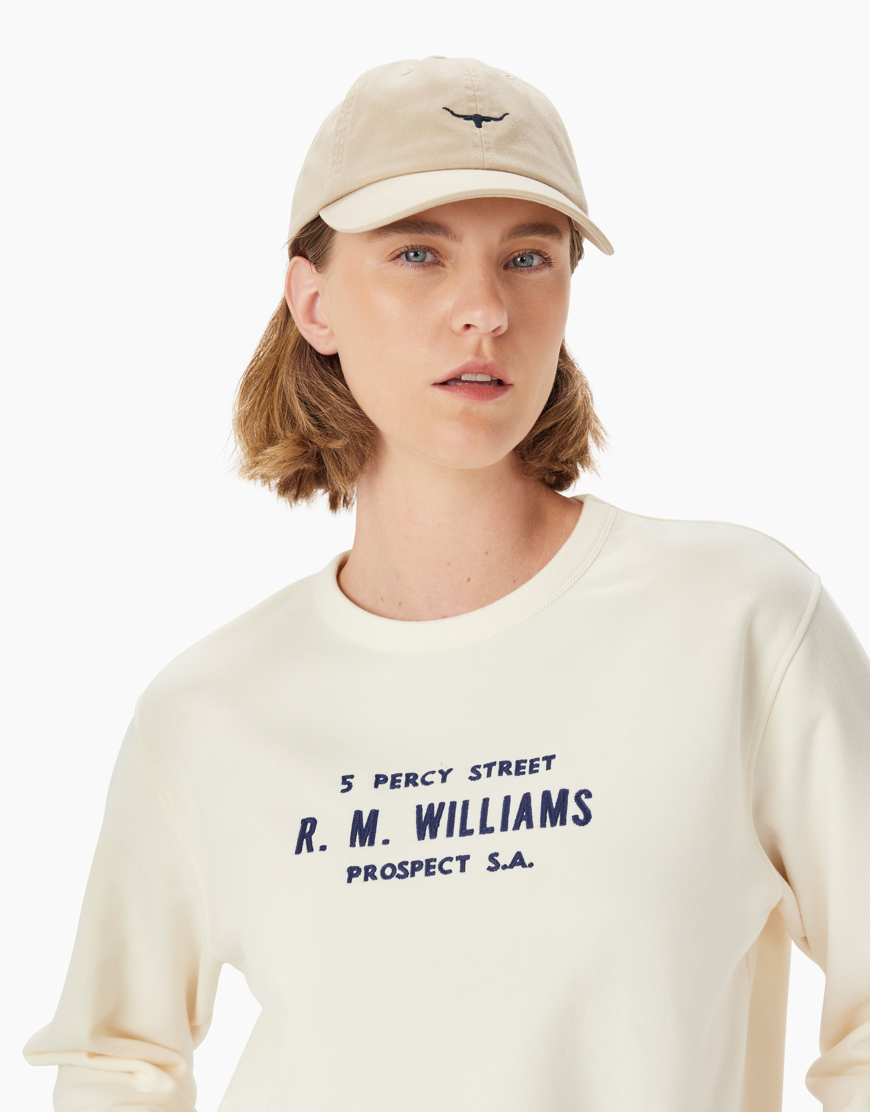 R.M. Williams Mini Longhorn Ecru Twill Cap