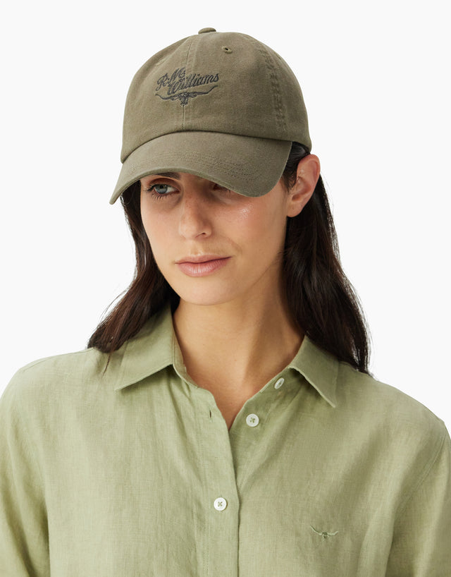 R.M.Williams Script Longhorn Cap Olive