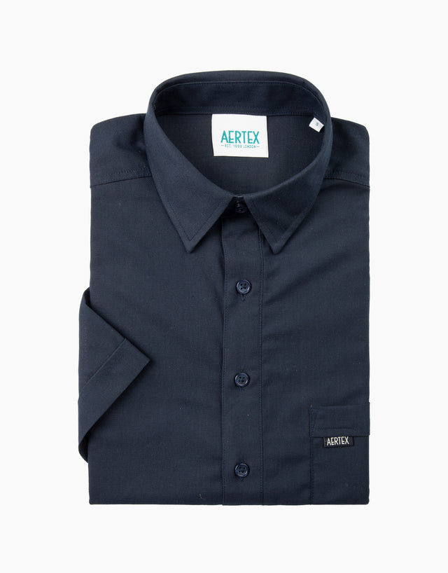 Aertex Taunton Navy Short Sleeve Polo Shirt