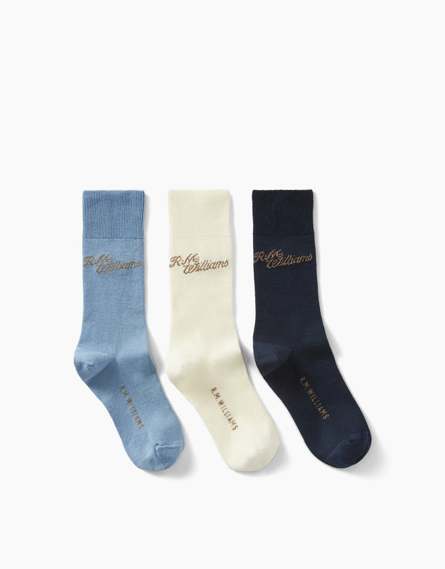 R.M.Williams Script Sock 3 Pk