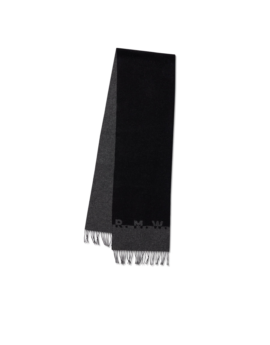 R.M.Williams R.M.W Logo Jacquard Black Scarf