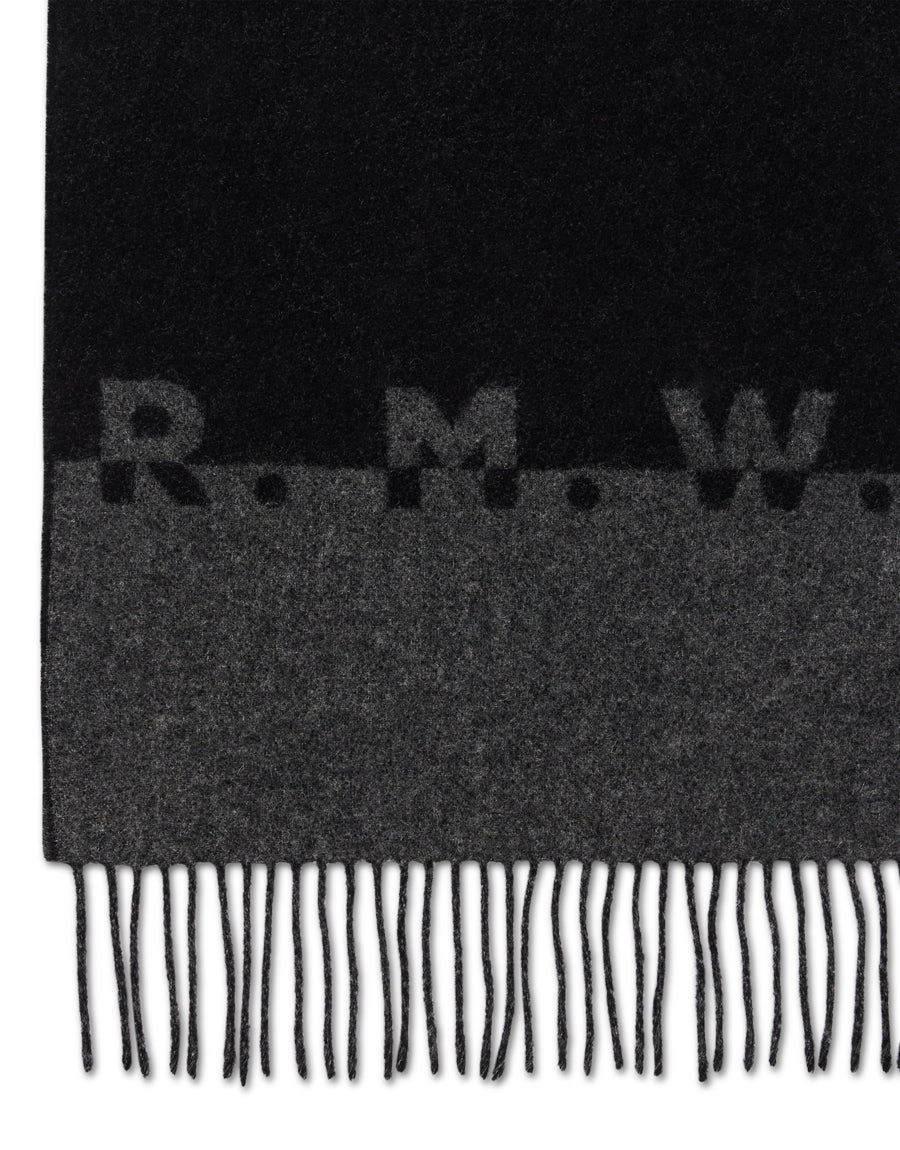 R.M.Williams R.M.W Logo Jacquard Black Scarf