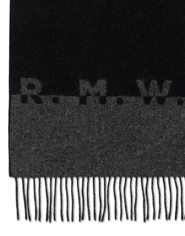 R.M.Williams R.M.W Logo Jacquard Black Scarf