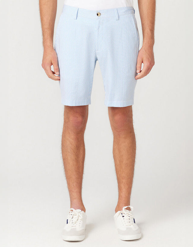 Ben Sherman Seersucker Pale Blue Stripe Shorts