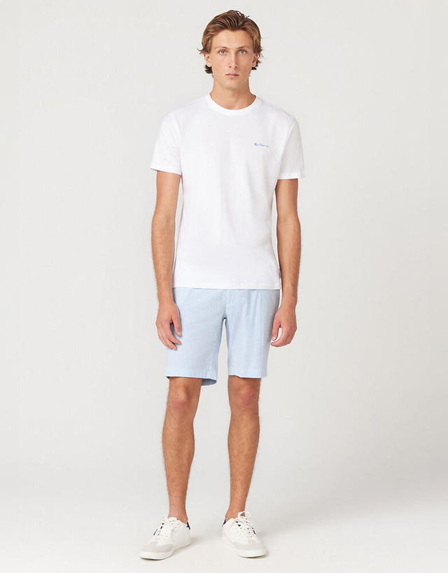 Ben Sherman Seersucker Pale Blue Stripe Shorts