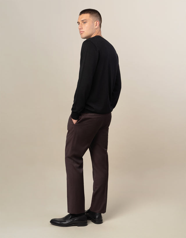 Lotus Burgundy Twill Suit Trouser