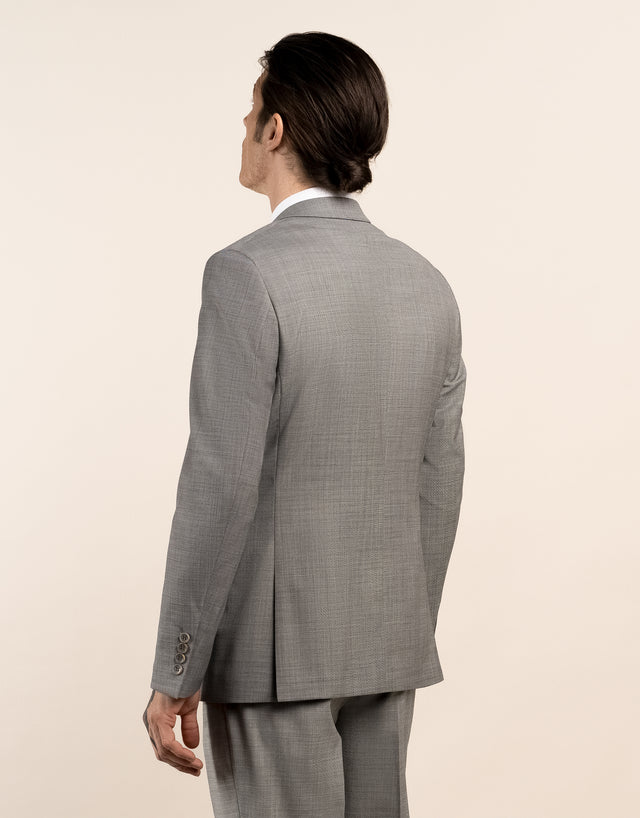 Taylor Light Grey Sharkskin Suit Jacket