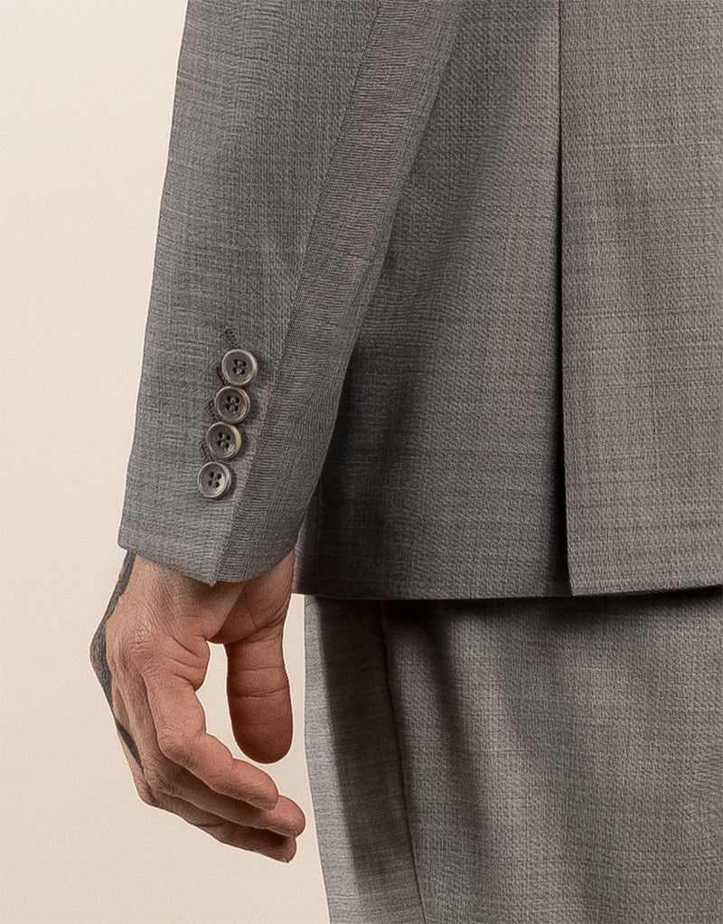 Hire Taylor Light Grey Sharkskin Suit Jacket