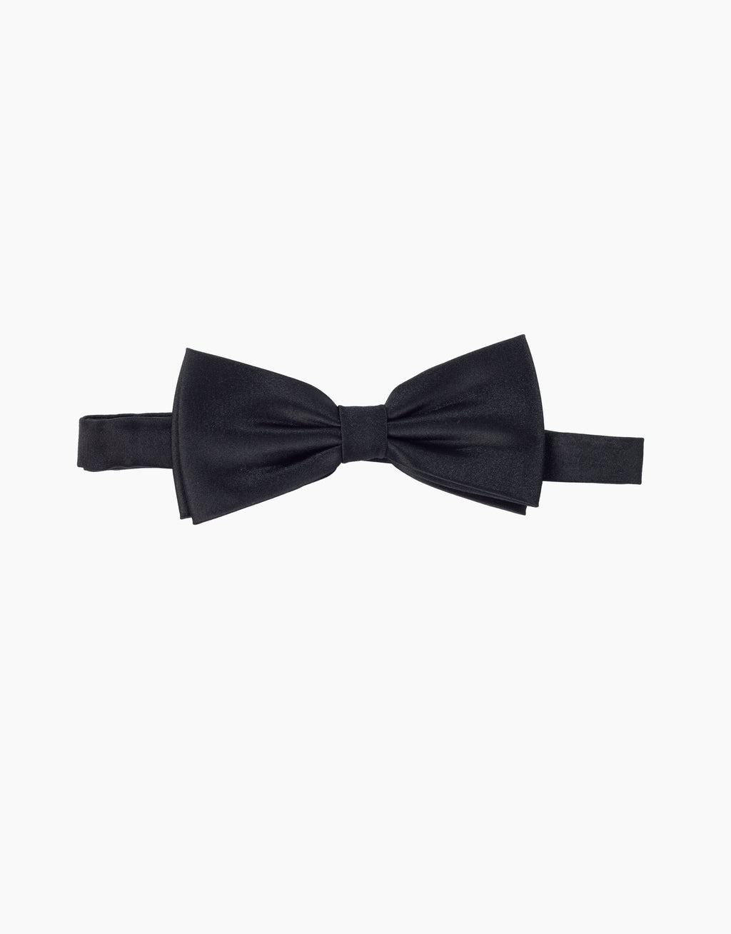 Black Silk Satin Bow Tie