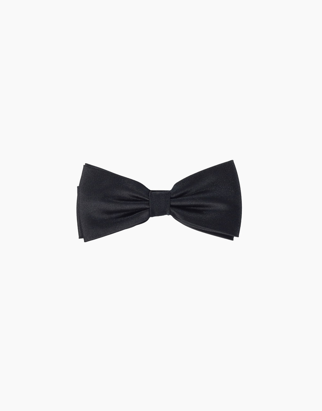 Black Silk Satin Bow Tie