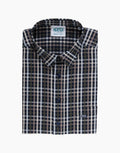 Aertex Taunton Navy Check Short Sleeve Polo Shirt