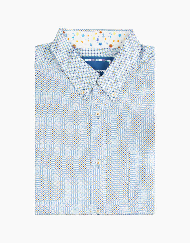Ohope Blue & Yellow Geometric Shirt