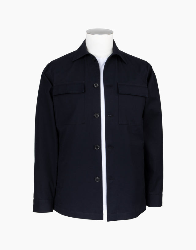 Tamaki Navy Stretch Shirt Jacket