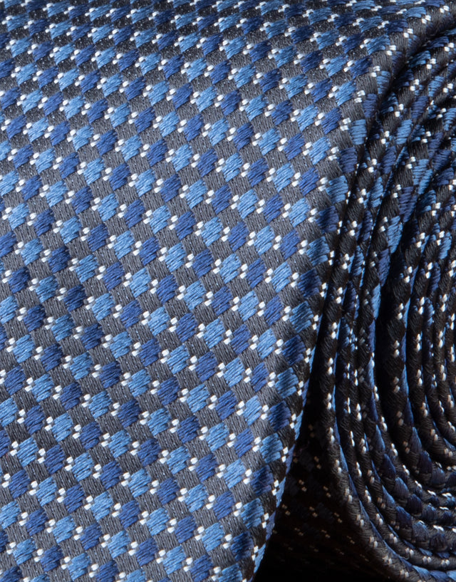 Navy & Black Textured Silk Tie