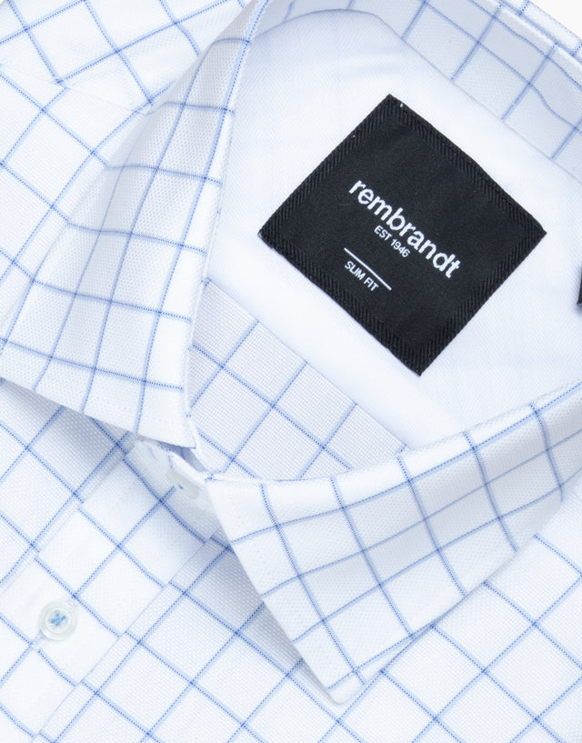 London White & Blue Large Check Shirt