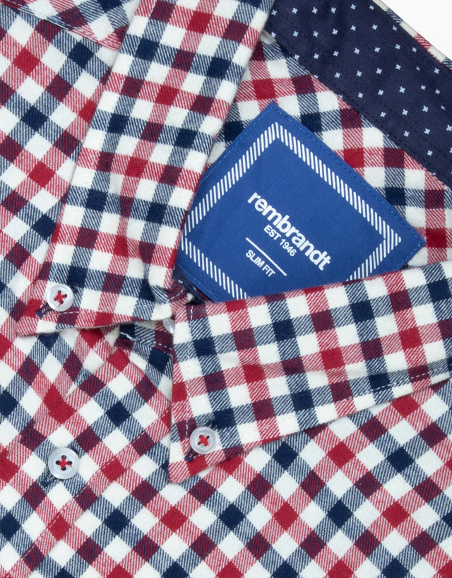 Ohope Red & Blue Check Flannel Shirt