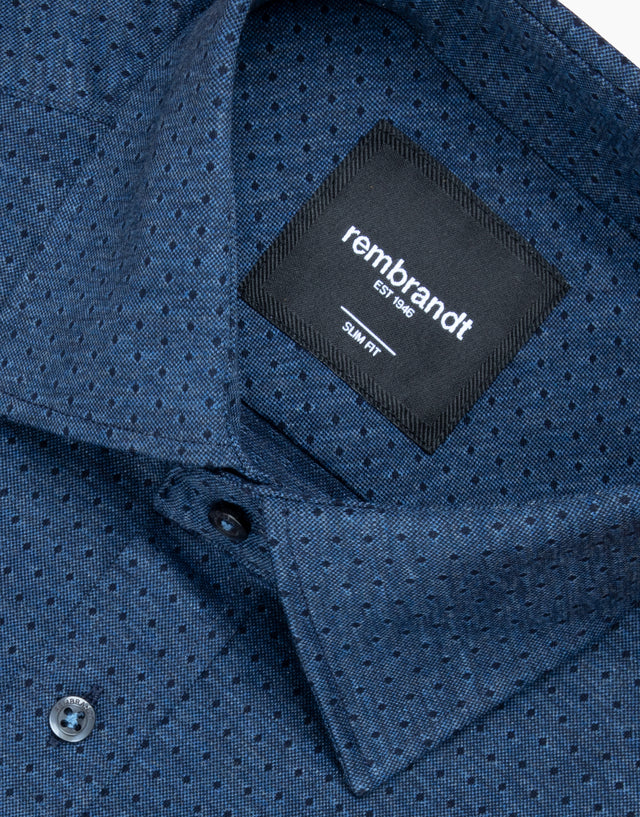 London Navy Dot Knitted Shirt