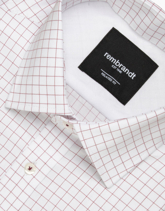 Sinatra Dark Red Graph Check Shirt