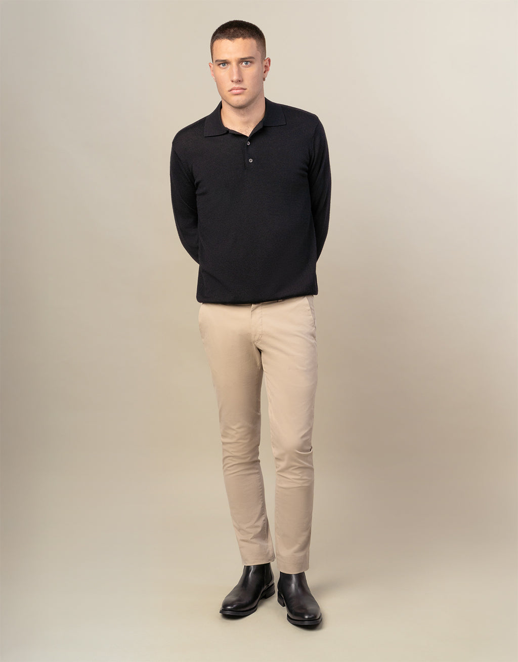 Owaka Black Merino Polo