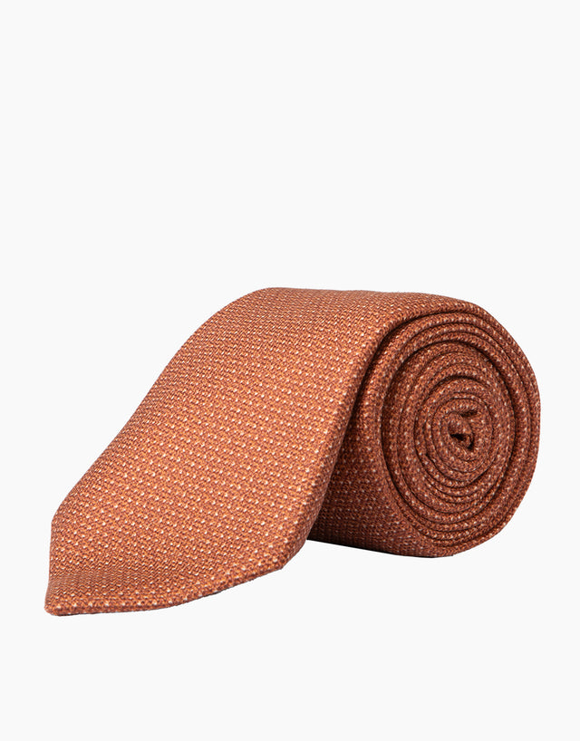 Orange Textured Silk Tie