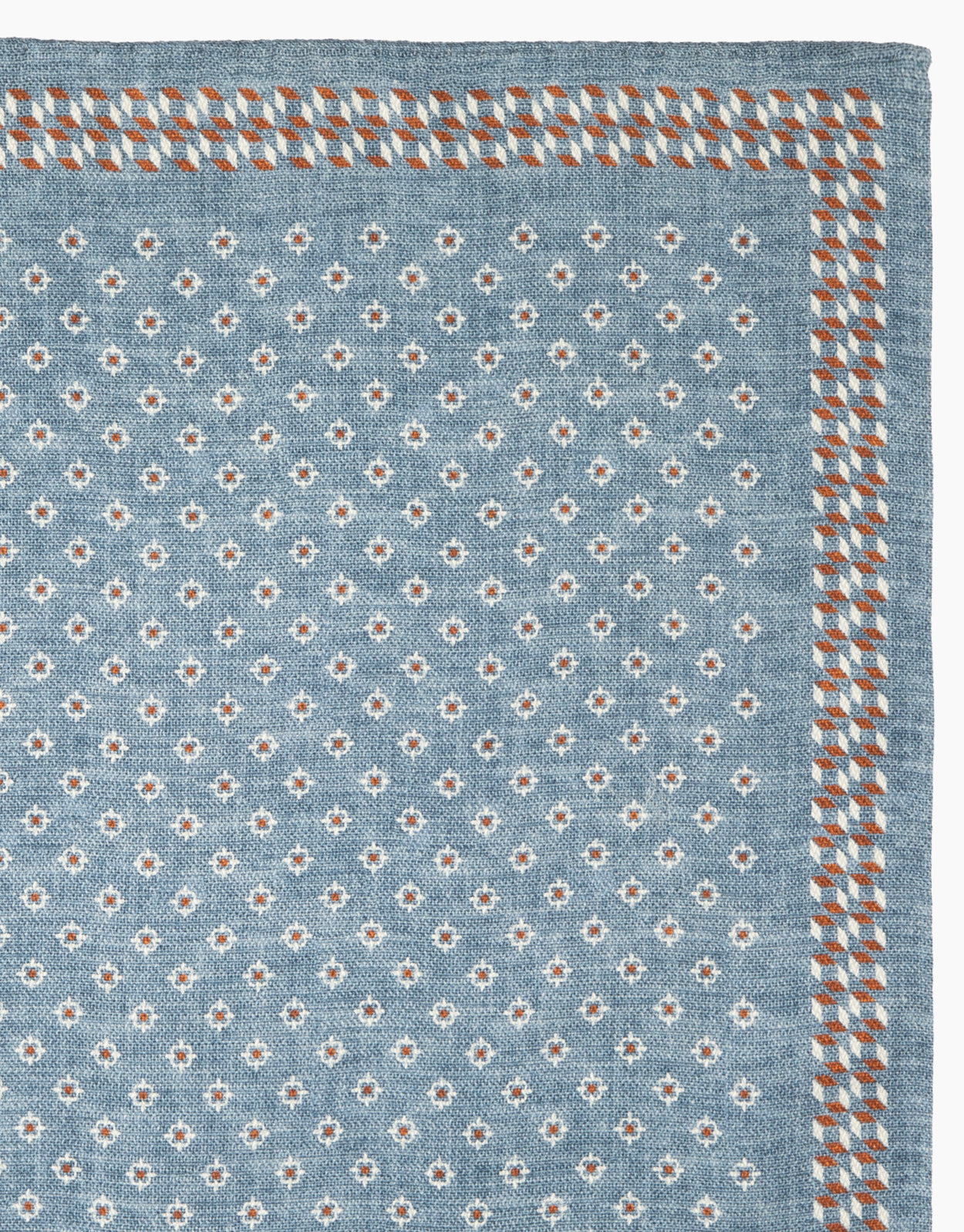 Blue Textured & Geometric Reversible Pocket Square