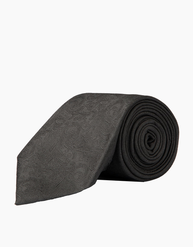 Black Paisely Silk Tie