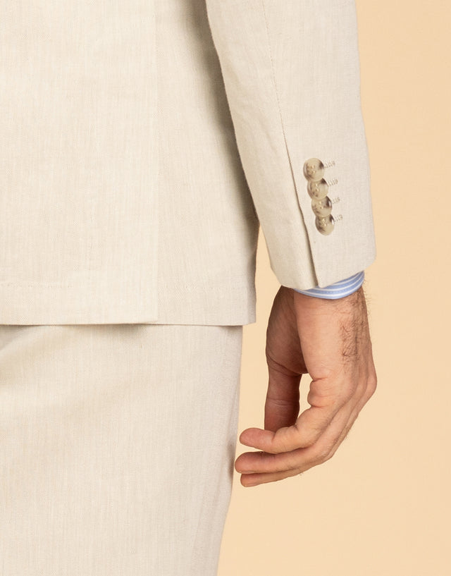 Malta Beige Linen-Cotton Blazer