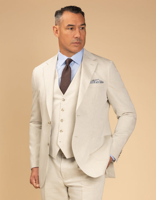 Malta Beige Linen-Cotton Blazer