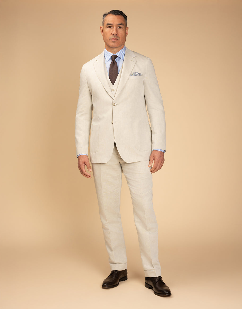 Malta Beige Linen-Cotton Blazer
