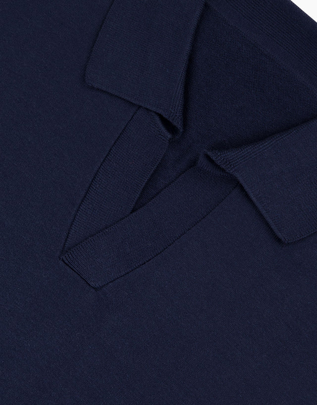Amalfi Navy Knitted Polo