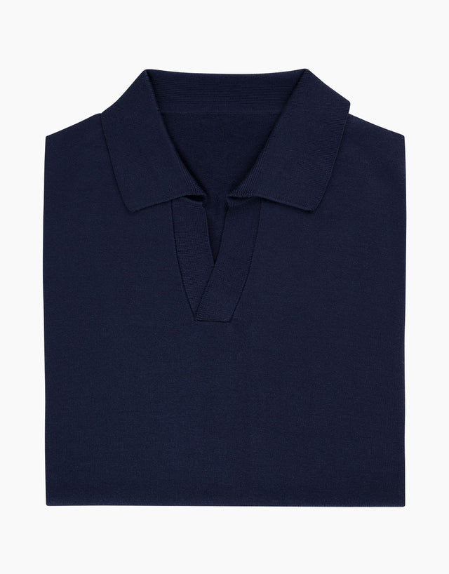 Amalfi Navy Knitted Polo