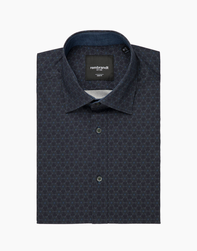 Barbican Navy Medallion Shirt