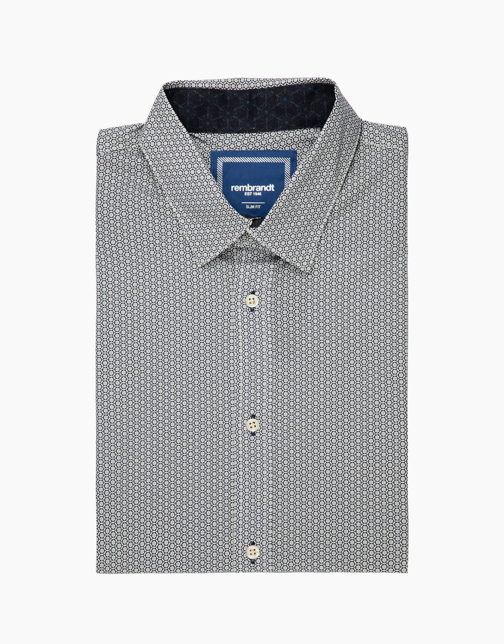 Waihi Floral Hex Micro-design Print Short Sleeve Shirt