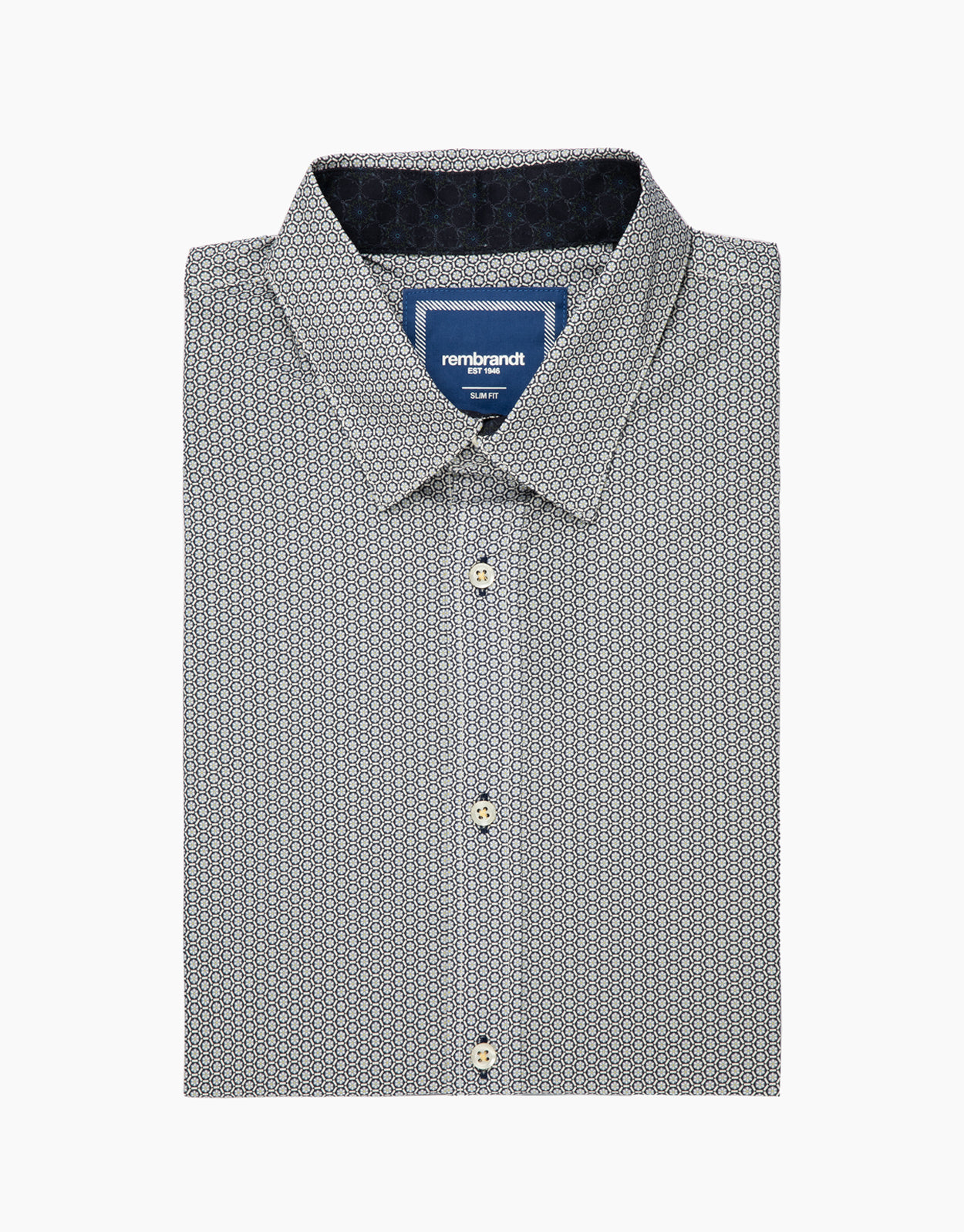 Waihi Floral Hex Micro-design Print Short Sleeve Shirt