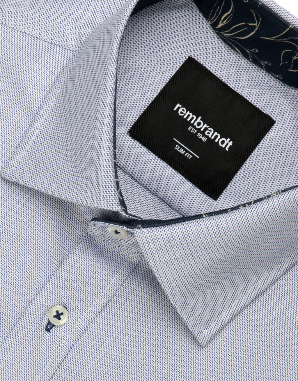 Barbican Navy Micro-design Dobby Shirt