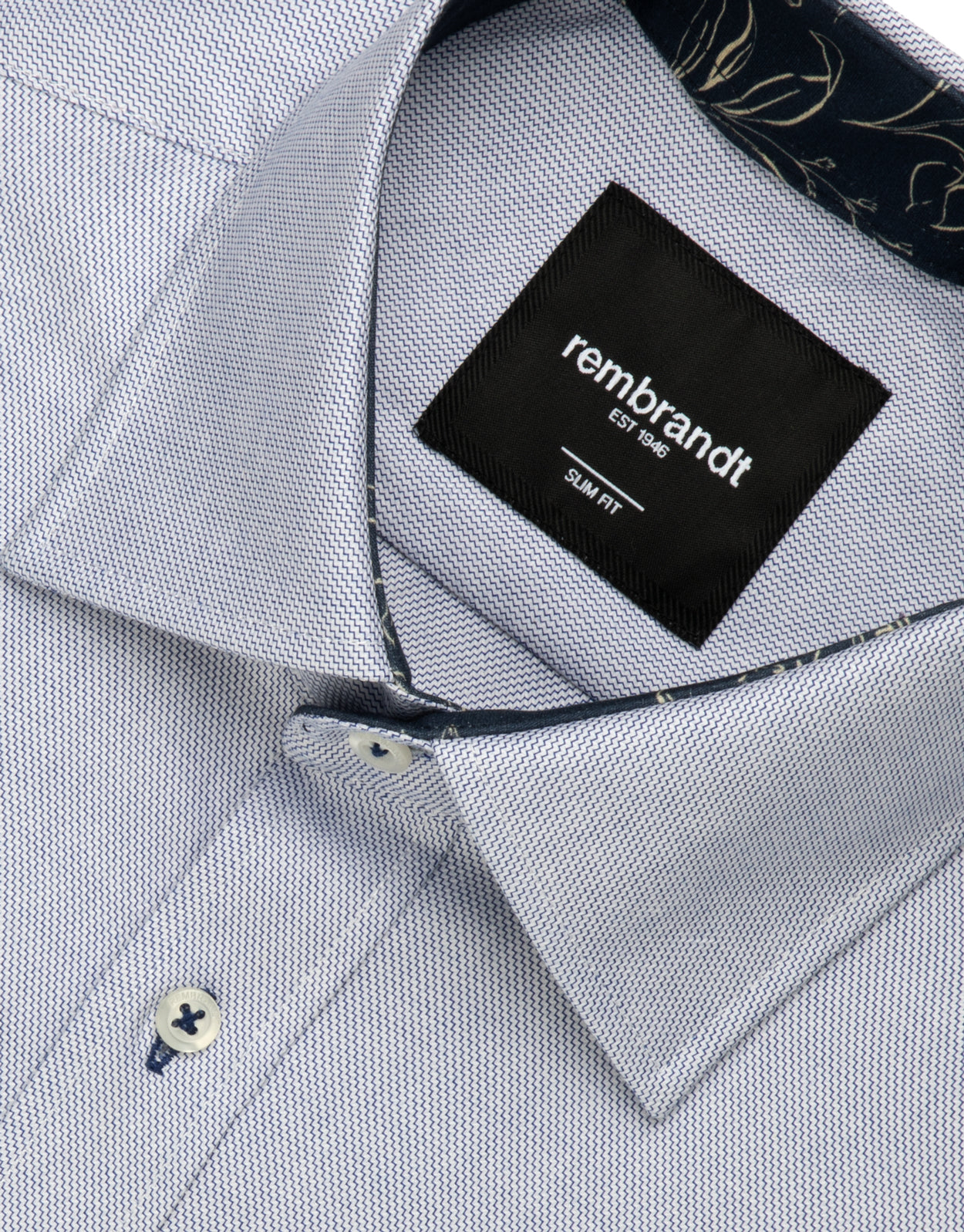 Barbican Navy Micro-design Dobby Shirt